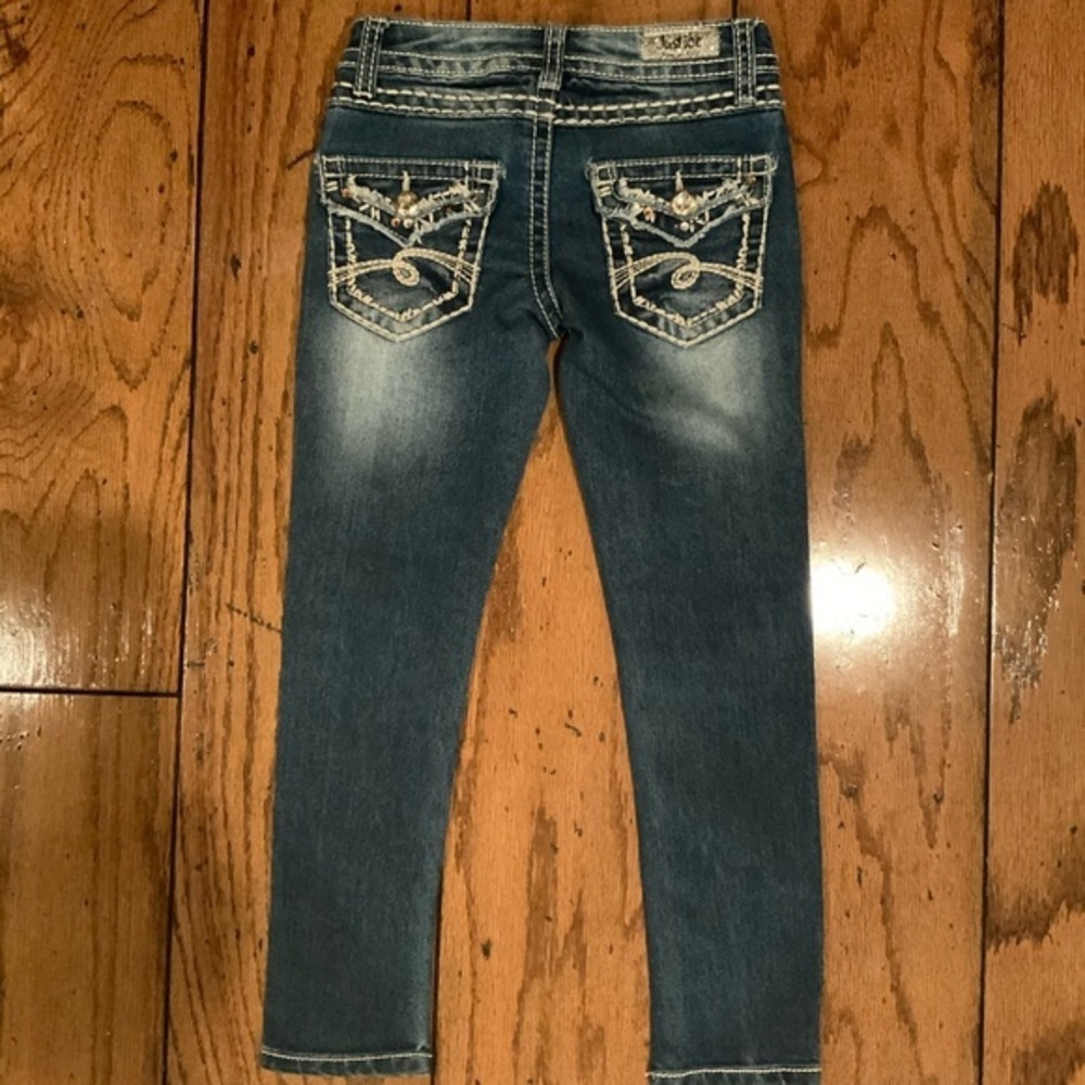 🔥 Like New 🔥 Justice Rhinestone Jeans - Picture 2 of 3